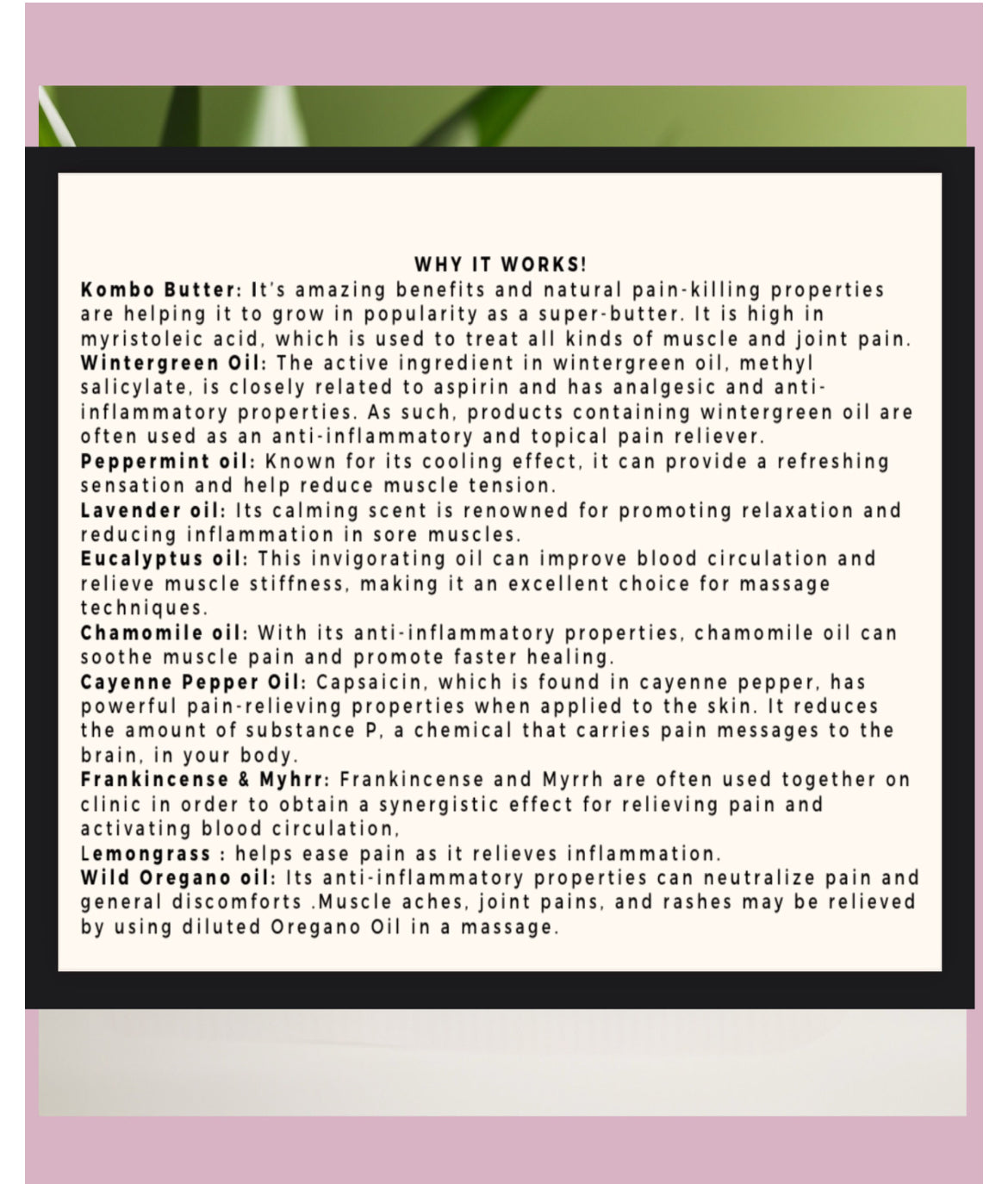Nette’s Pain Relief Butter – Deeply Nourishing Natural Muscle & Joint Balm